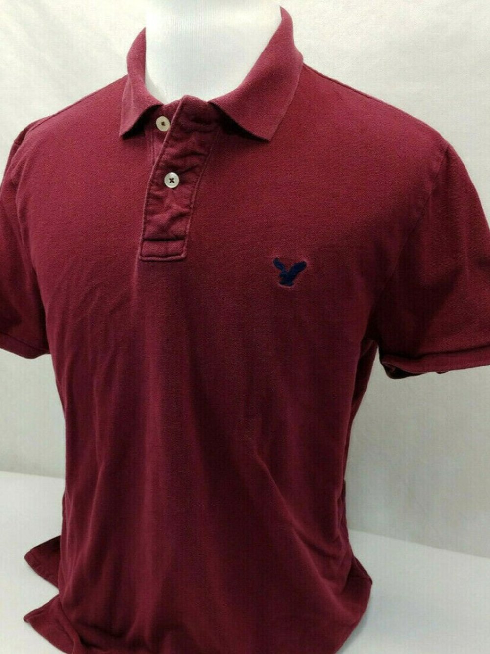 American Eagle Outfitters Athletic Fit Red Wine S/S Golf Polo Shirt Mens L